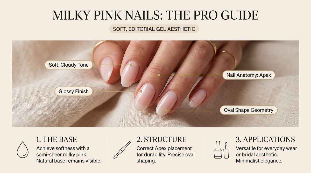 Nail technician wiping the inhibition layer off freshly cured builder gel with a lint-free pad, illustrating why builder gel feels sticky after curing