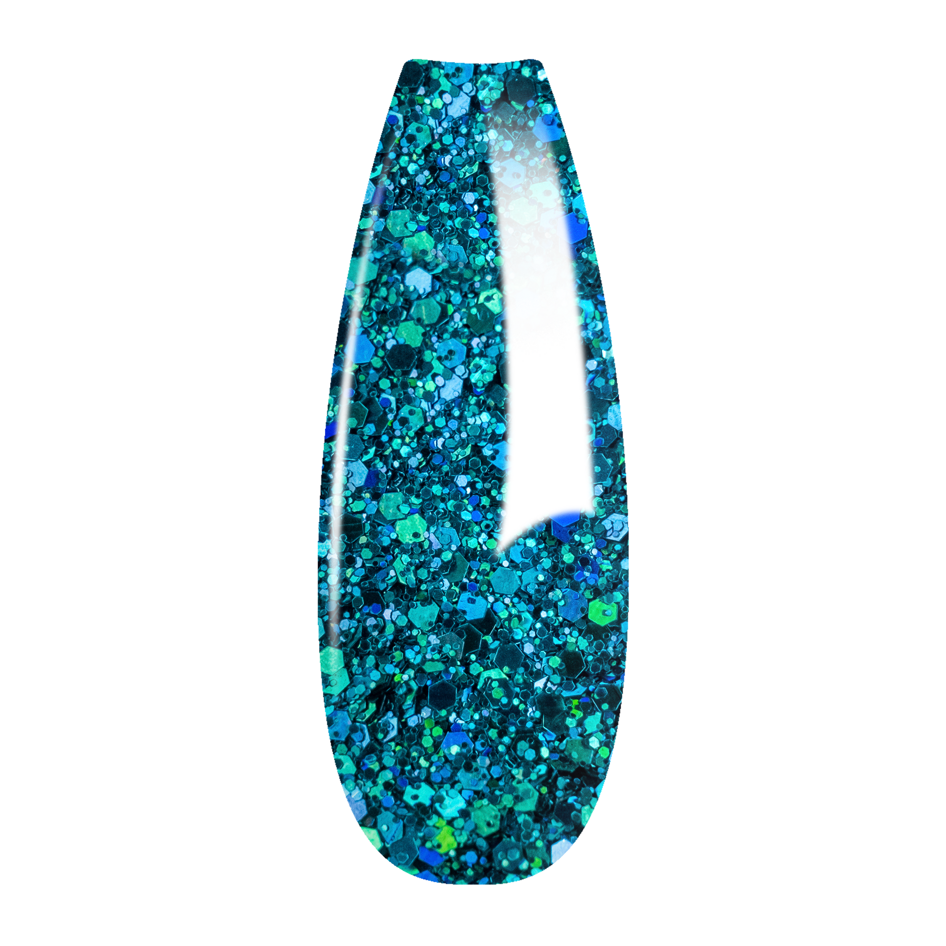 Ombre Glitter Nail Art - Turquoise Colors - GO04