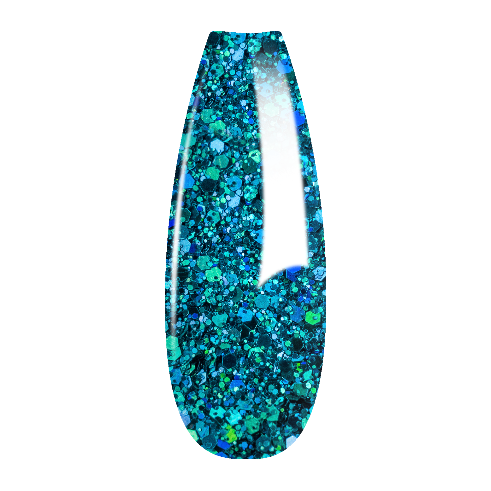 Ombre Glitter Nail Art - Turquoise Colors - GO04