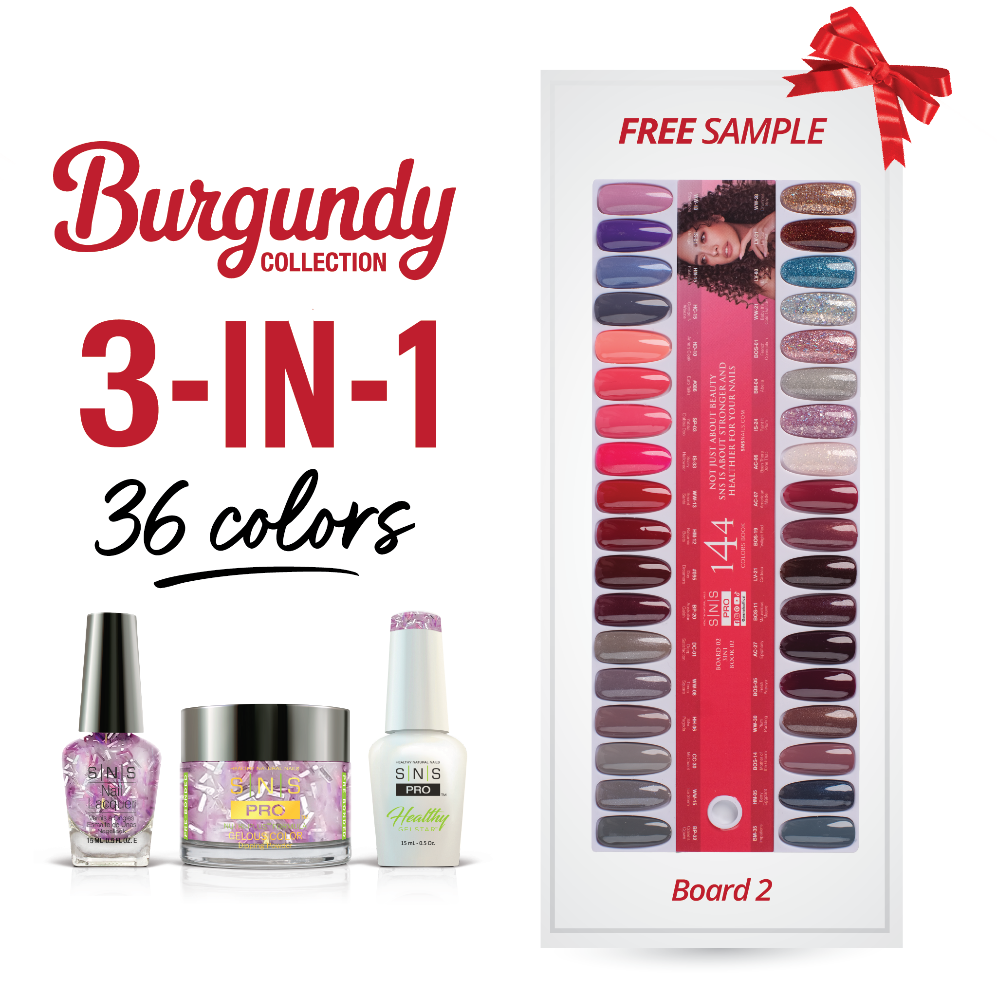 SNS Pro 3 in 1 - Board 2 (037 - 072) - Burgundy Collection