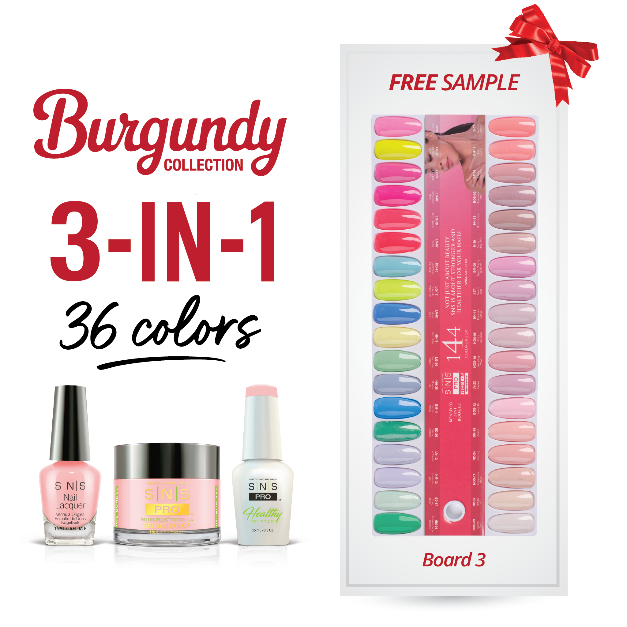 SNS Pro 3 in 1 - Board 3 (073 - 108) - Burgundy Collection