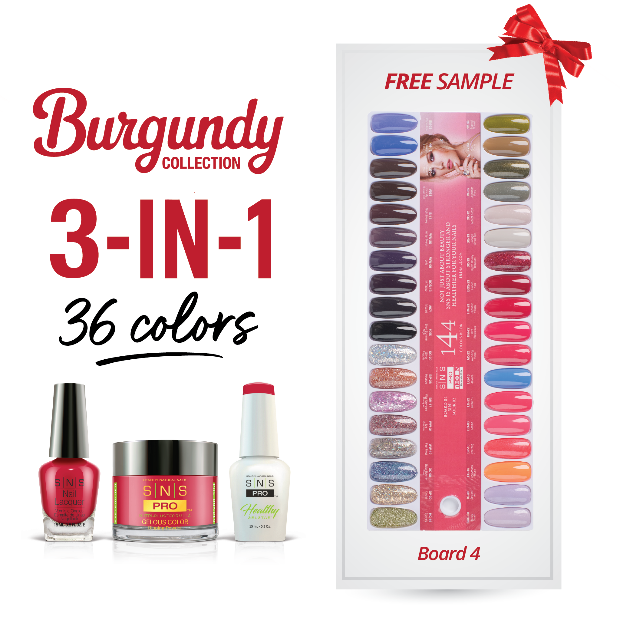 SNS Pro 3 in 1 - Board 4 (109 - 144) - Burgundy Collection