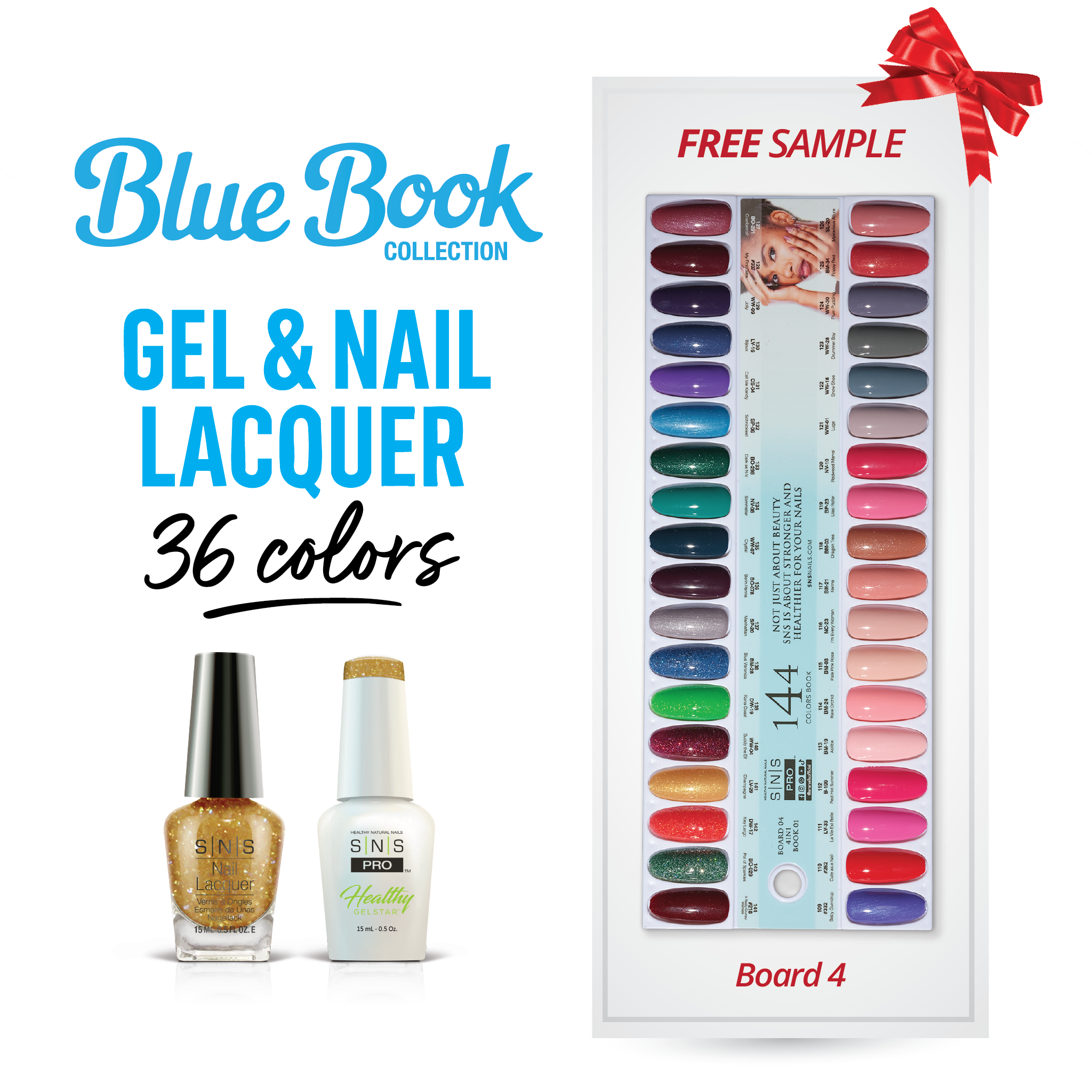 SNS Pro Gel Nail Polish Duo - Tiffany Blue Collection Set 36 Colors - Board 4 (109-144)