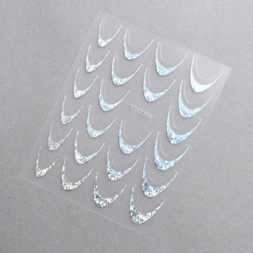 5D Nail Stickers ST-2306-4 - Flake Silver