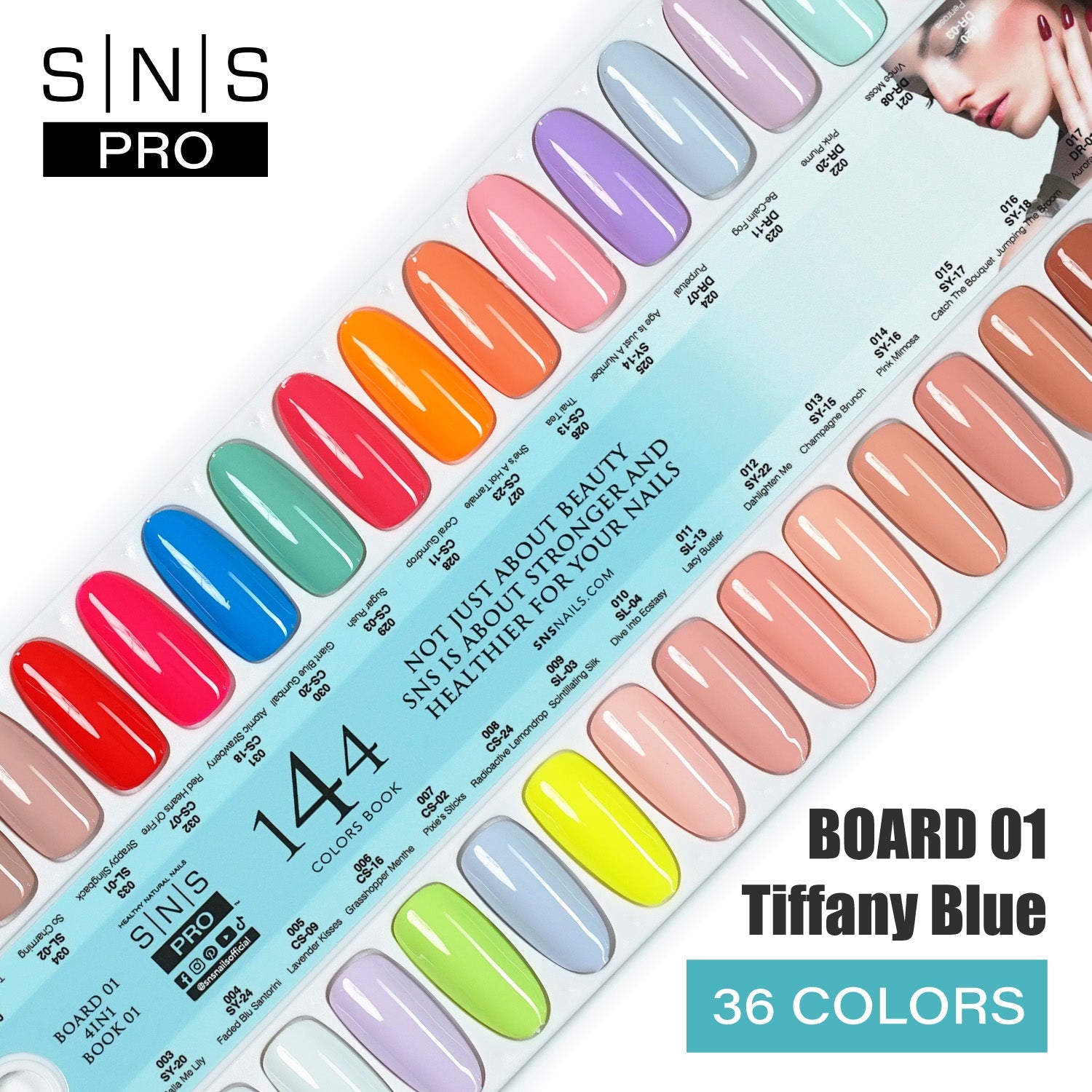 SNS Pro 4 in 1 - Board 1 (001 - 036) - Dip & Acrylic, Gel & Lacquer Matching