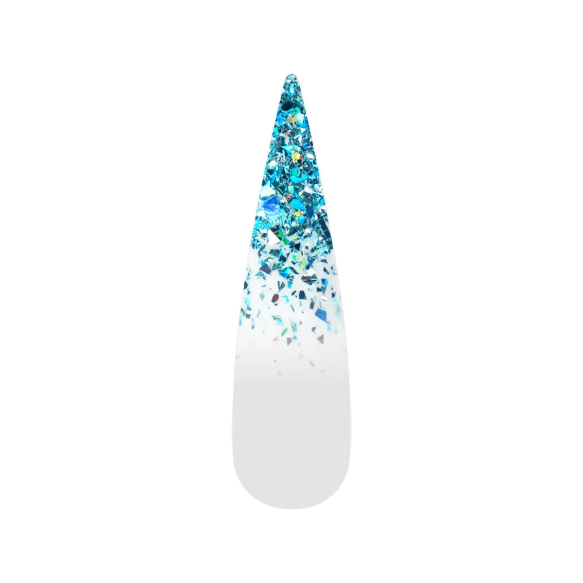 Ombre Glitter Nail Art - Light Blue Aqua Colors - GO11