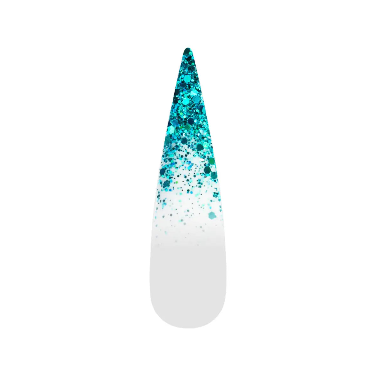 Ombre Glitter Nail Art - Turquoise Colors - GO04