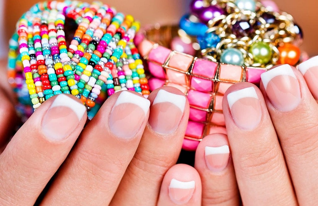 Pink and White Manicures with Dip Powder