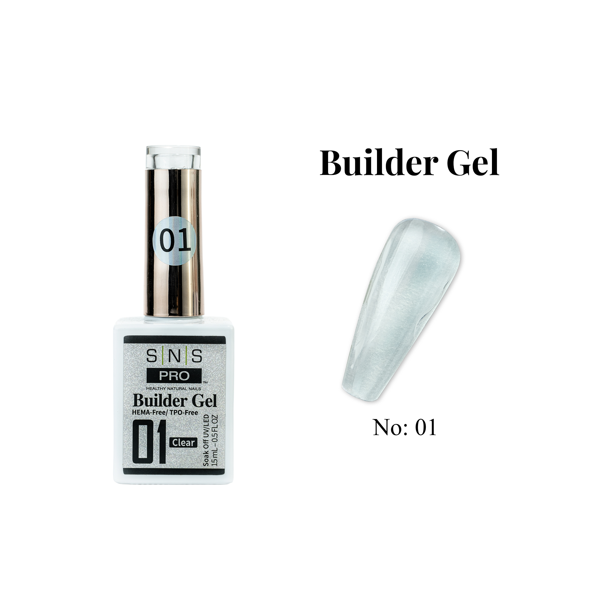 SNS Builder Gel 01 - HEMA-Free/TPO-Free - 0.5oz