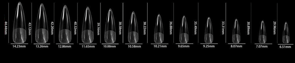 LDS - 25 Stiletto XL Half Matte Nail Tips (Full Cover)