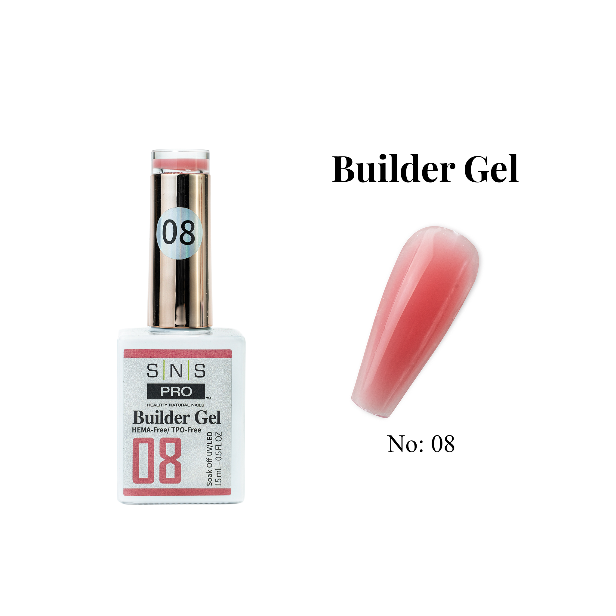 SNS Builder Gel In The Bottle - 08 - HEMA-Free/TPO-Free - 0.5oz