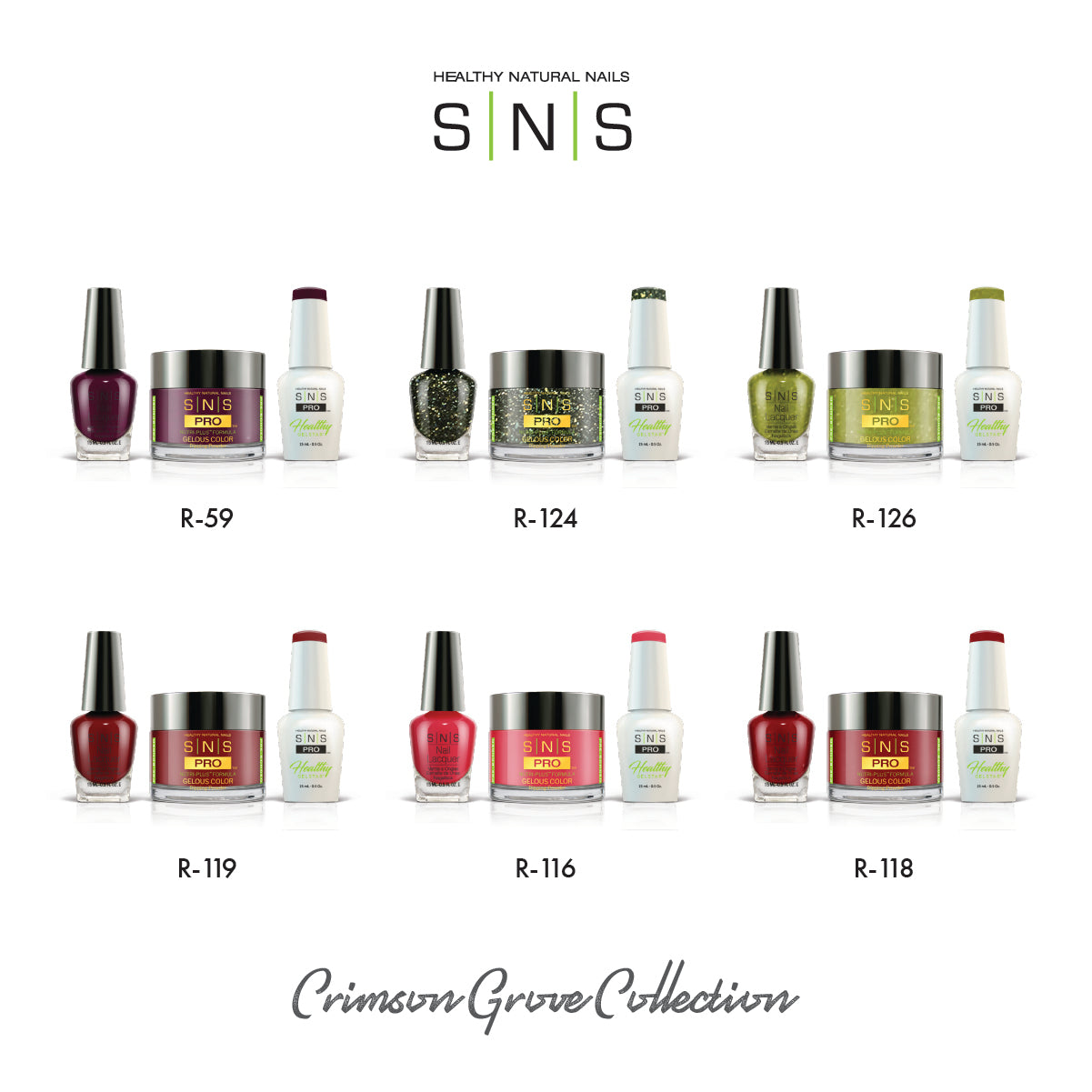 SNS Crimson Grove - 6 Colors Collection - 4in1 by Signature Nail System SNS Nails USA