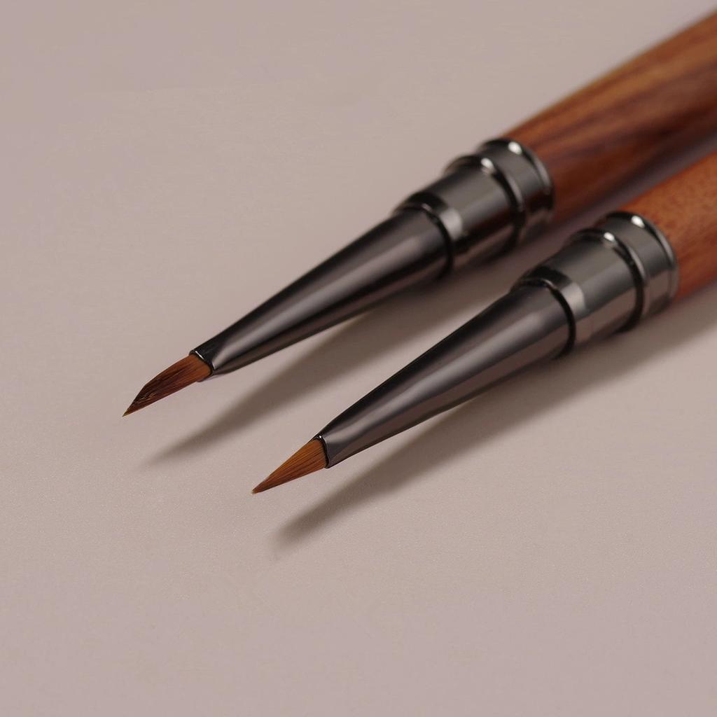 Nail Brush Acrylic Round Wood Handle