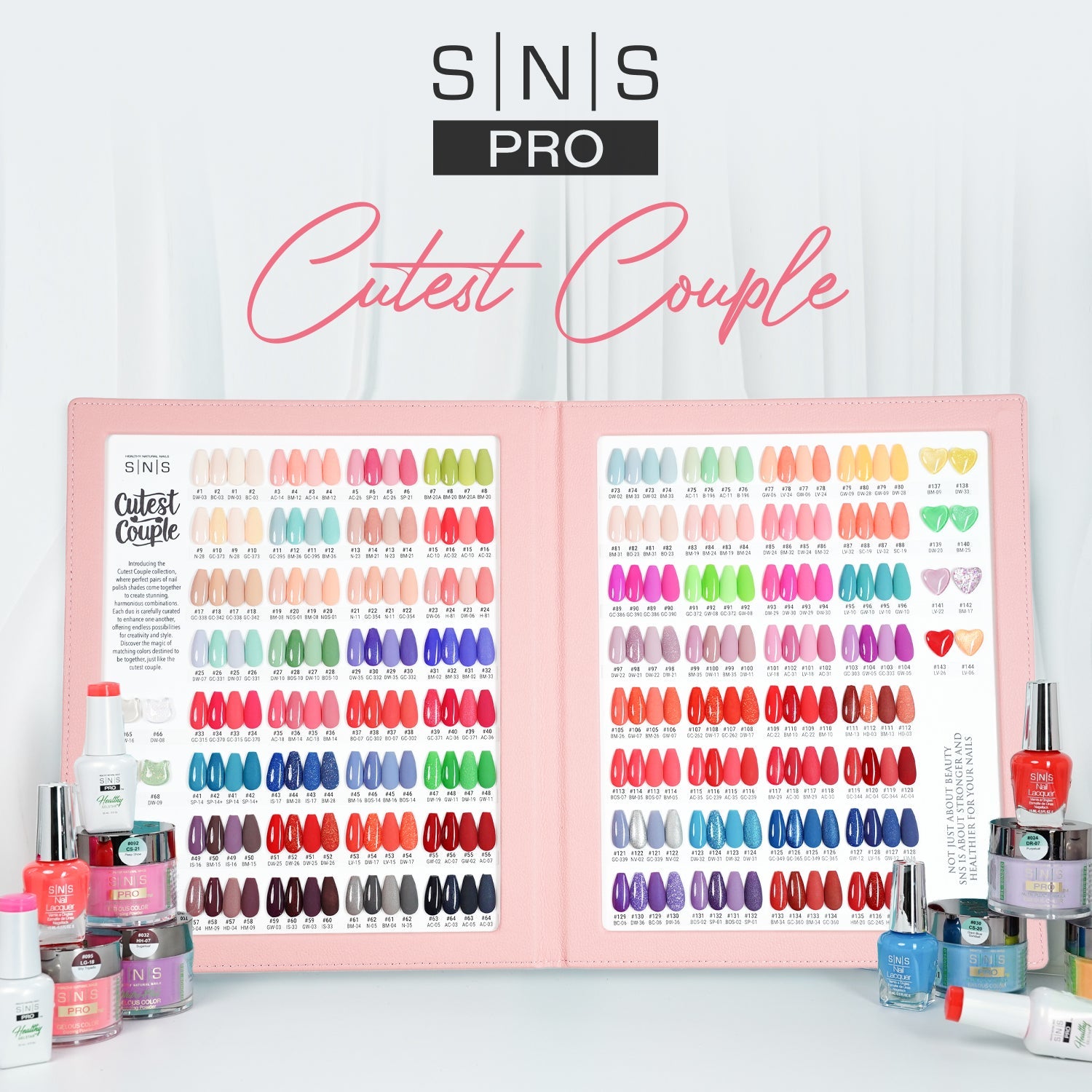 SNS Pro Gel Nail Polish Duo - Set 144 Colors - Pink Collection