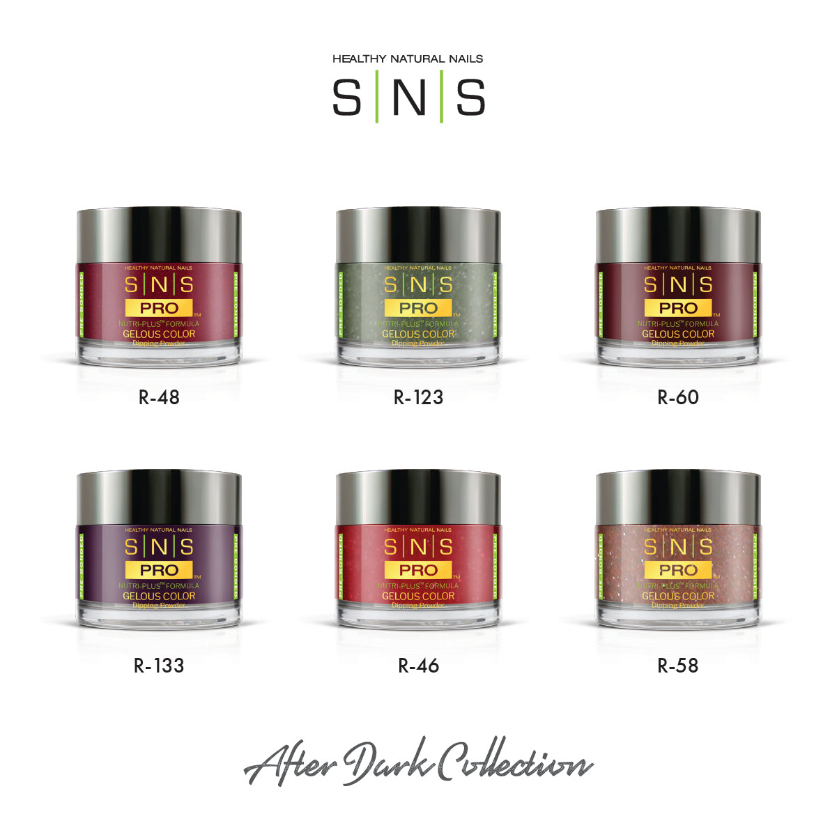 SNS After Dark - 6 Colors Collection - Dip/Acrylic Powder  by Signature Nail System SNS Nails USA