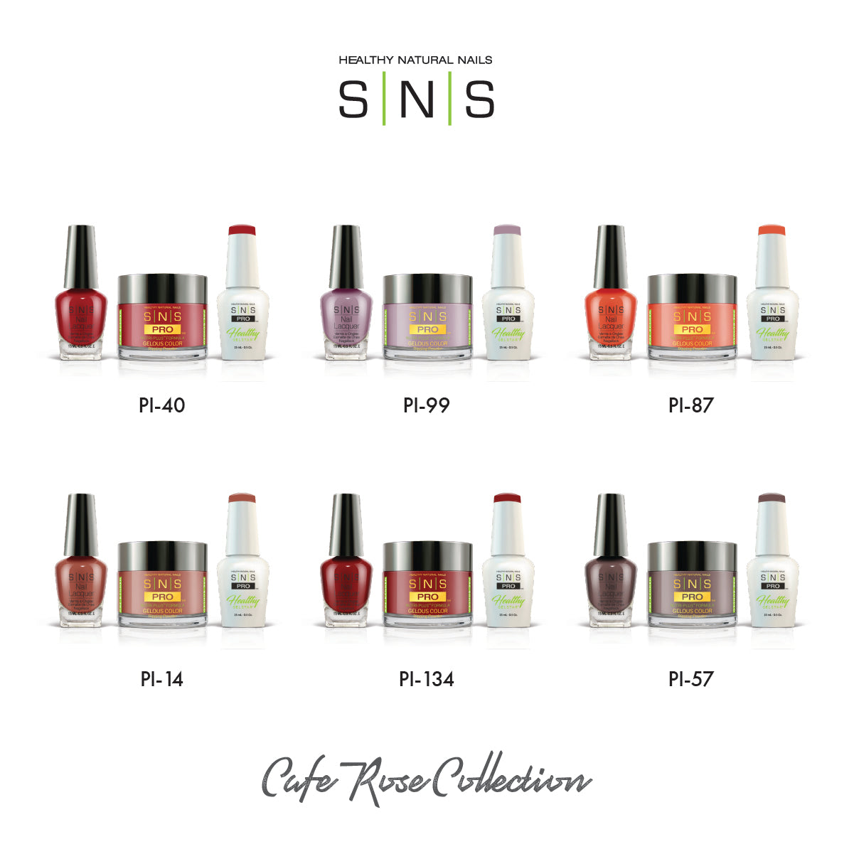 SNS Cafe Rose - 6 Colors Collection - 4in1 by Signature Nail System SNS Nails USA