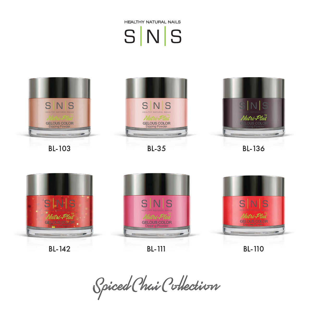SNS Spiced Chai - 6 Colors Collection - Dip/Acrylic Powder  by Signature Nail System SNS Nails USA