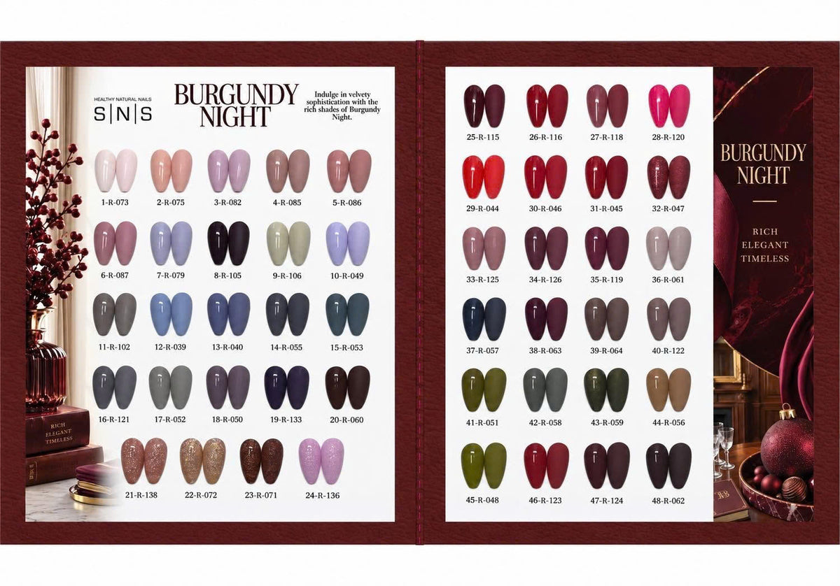 SNS Pro Burgundy Book Bundle 144 Colors Dip/Acrylic Powder + FREE 144-Color Sample Book + FREE 2 48-Color Sample Books + FREE Sample Swatch Set + FREE LAVIS 2in1 Nail Lamp
