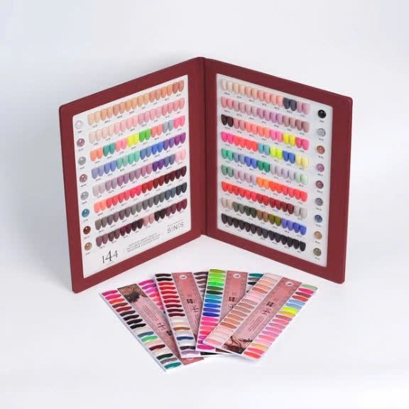 SNS Pro Burgundy Book Bundle 144 Colors Dip/Acrylic Powder + FREE 144-Color Sample Book + FREE 2 48-Color Sample Books + FREE Sample Swatch Set + FREE LAVIS 2in1 Nail Lamp