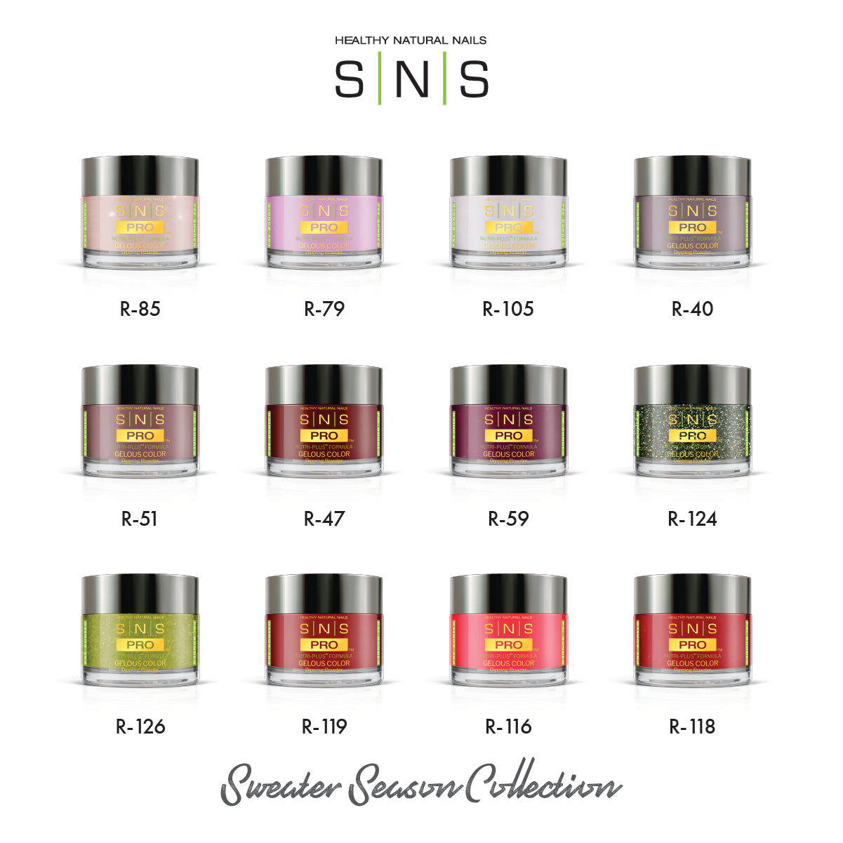 SNS Sweater Season - 12 Colors Collection - Dip/Acrylic Powder  by Signature Nail System SNS Nails USA