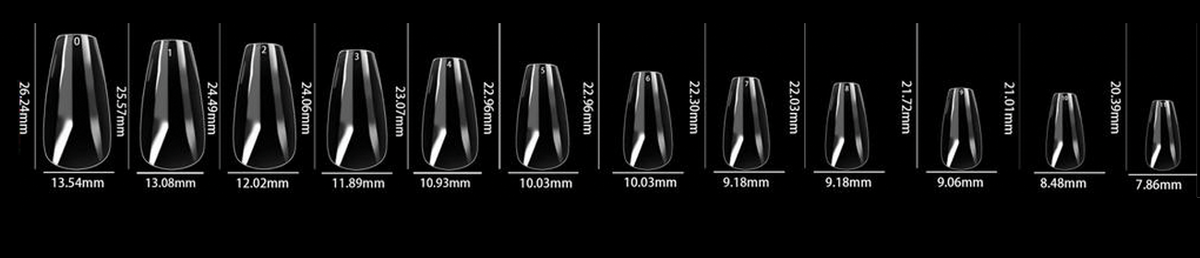 LDS - 08 Coffin Medium Clear Nail Tips (Full Cover)