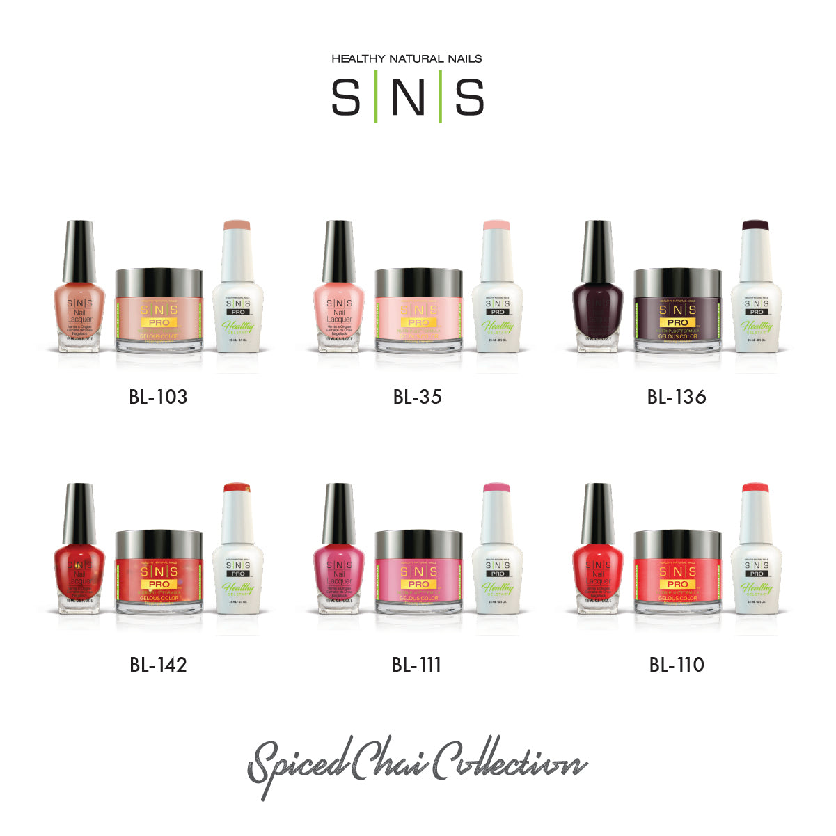 SNS Spiced Chai - 6 Colors Collection - 4in1 by Signature Nail System SNS Nails USA