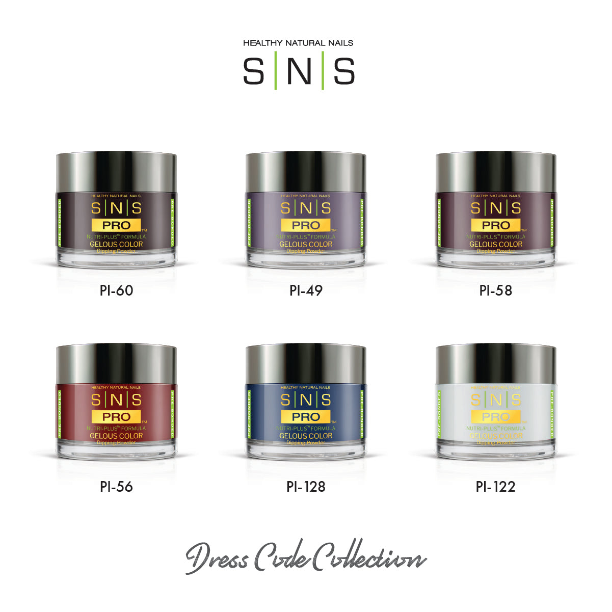 SNS Dress Code - 6 Colors Collection - Dip/Acrylic Powder  by Signature Nail System SNS Nails USA