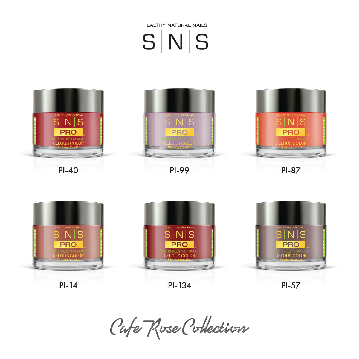 SNS Cafe Rose - 6 Colors Collection - Dip/Acrylic Powder  by Signature Nail System SNS Nails USA