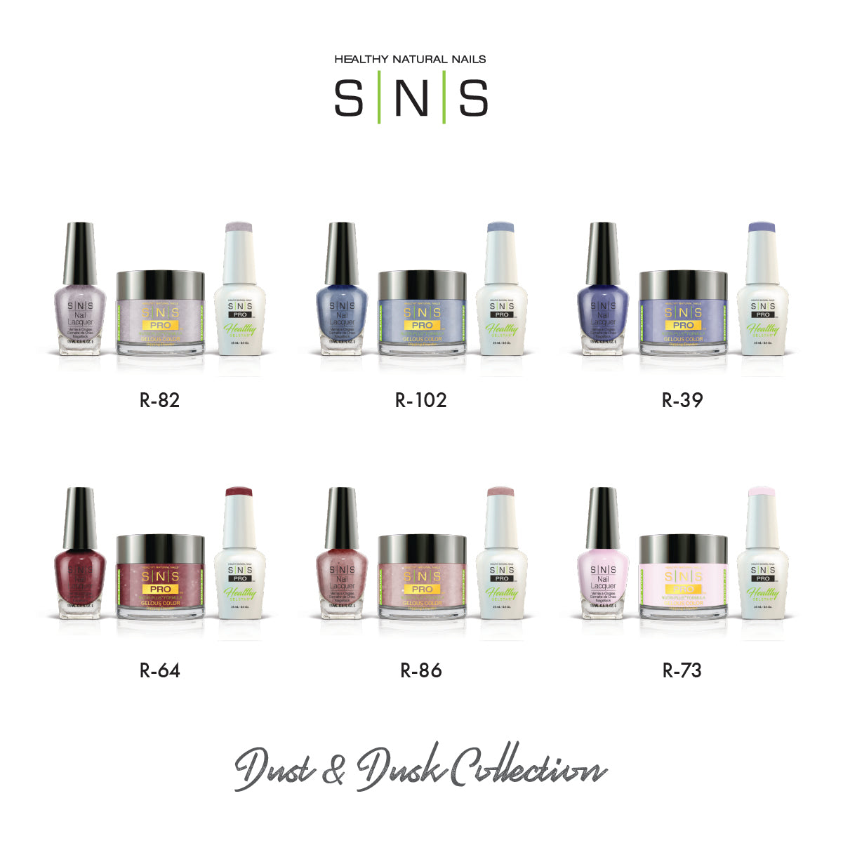 SNS Dust and Dusk - 6 Colors Collection - 4in1 by Signature Nail System SNS Nails USA