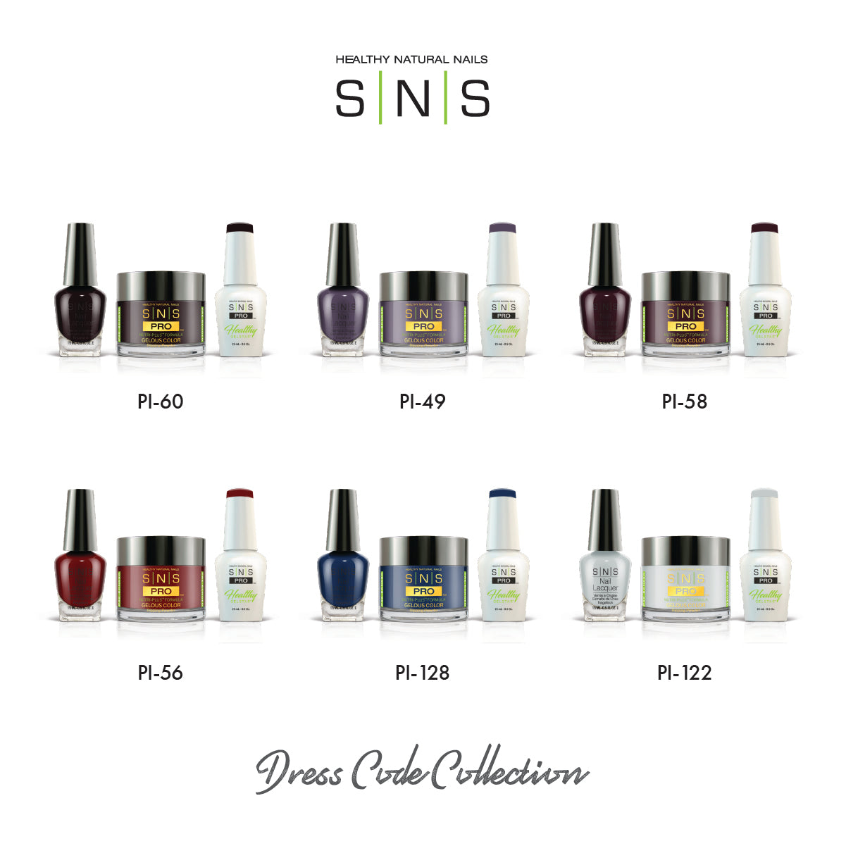SNS Dress Code - 6 Colors Collection - 4in1 by Signature Nail System SNS Nails USA