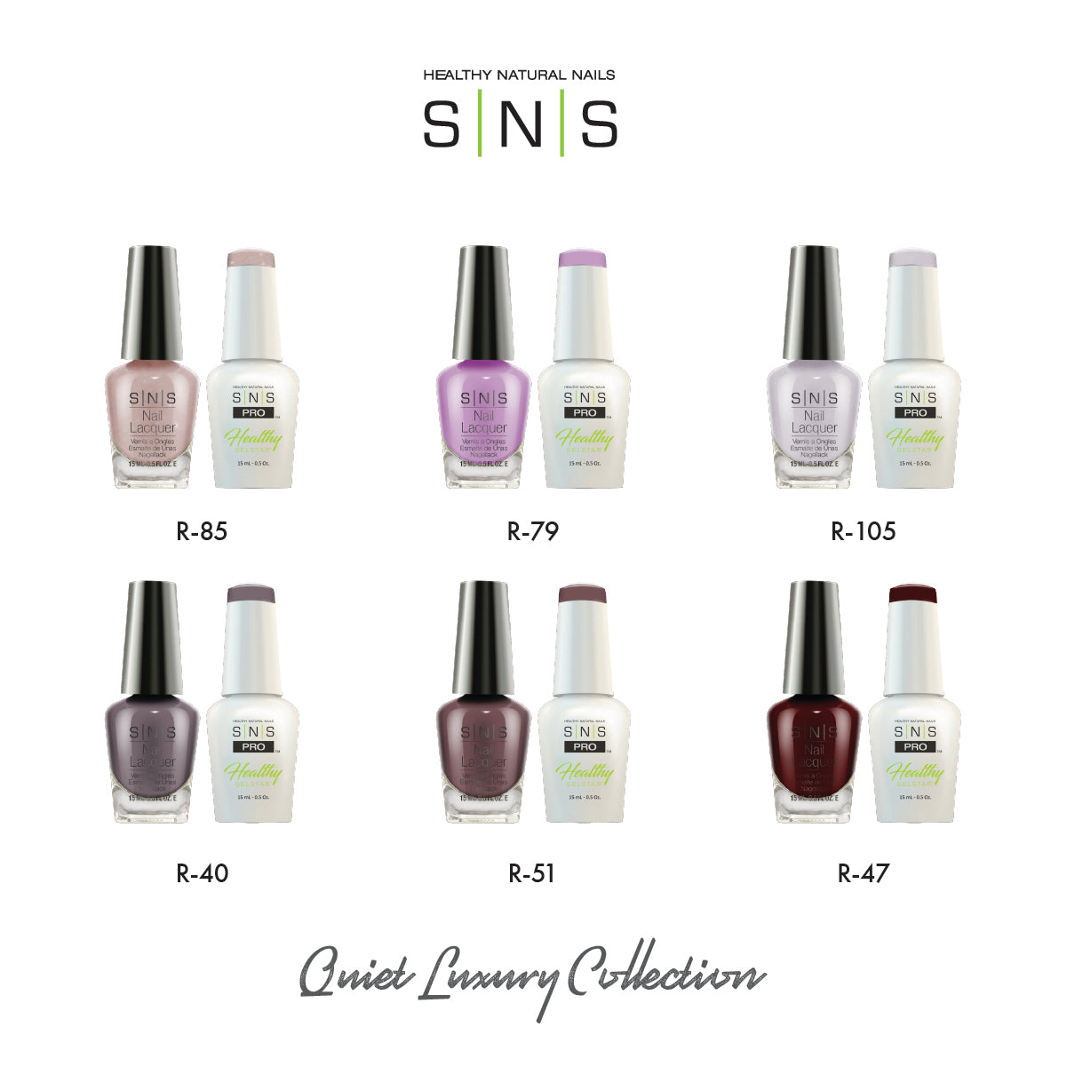 SNS Quiet Luxury - 6 Colors Collection - Gel & Lacquer Duo by Signature Nail System SNS Nails USA