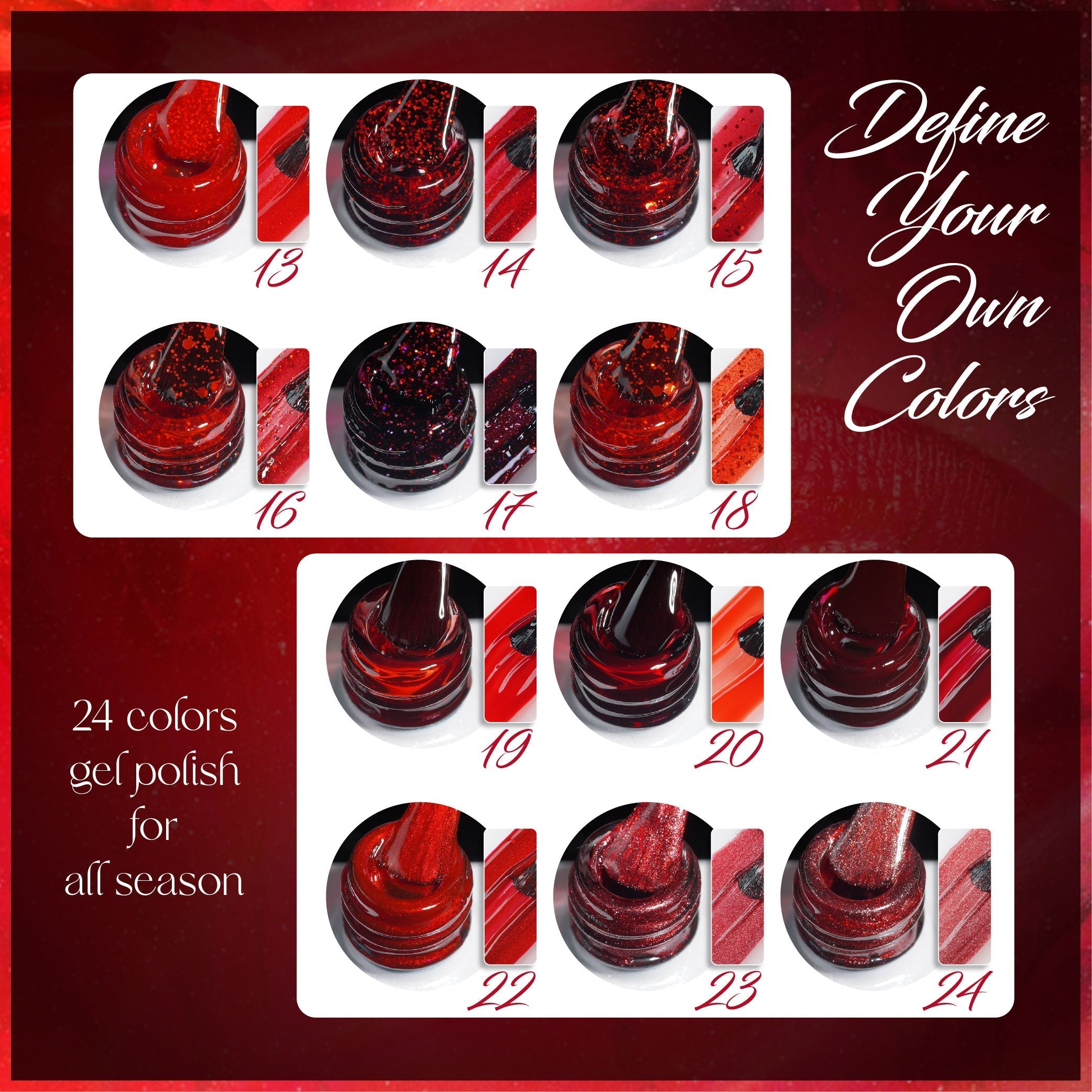 LAVIS C02 (Ver2) - 24 - Gel Polish 0.5 oz - Scarlet Bloom Collection