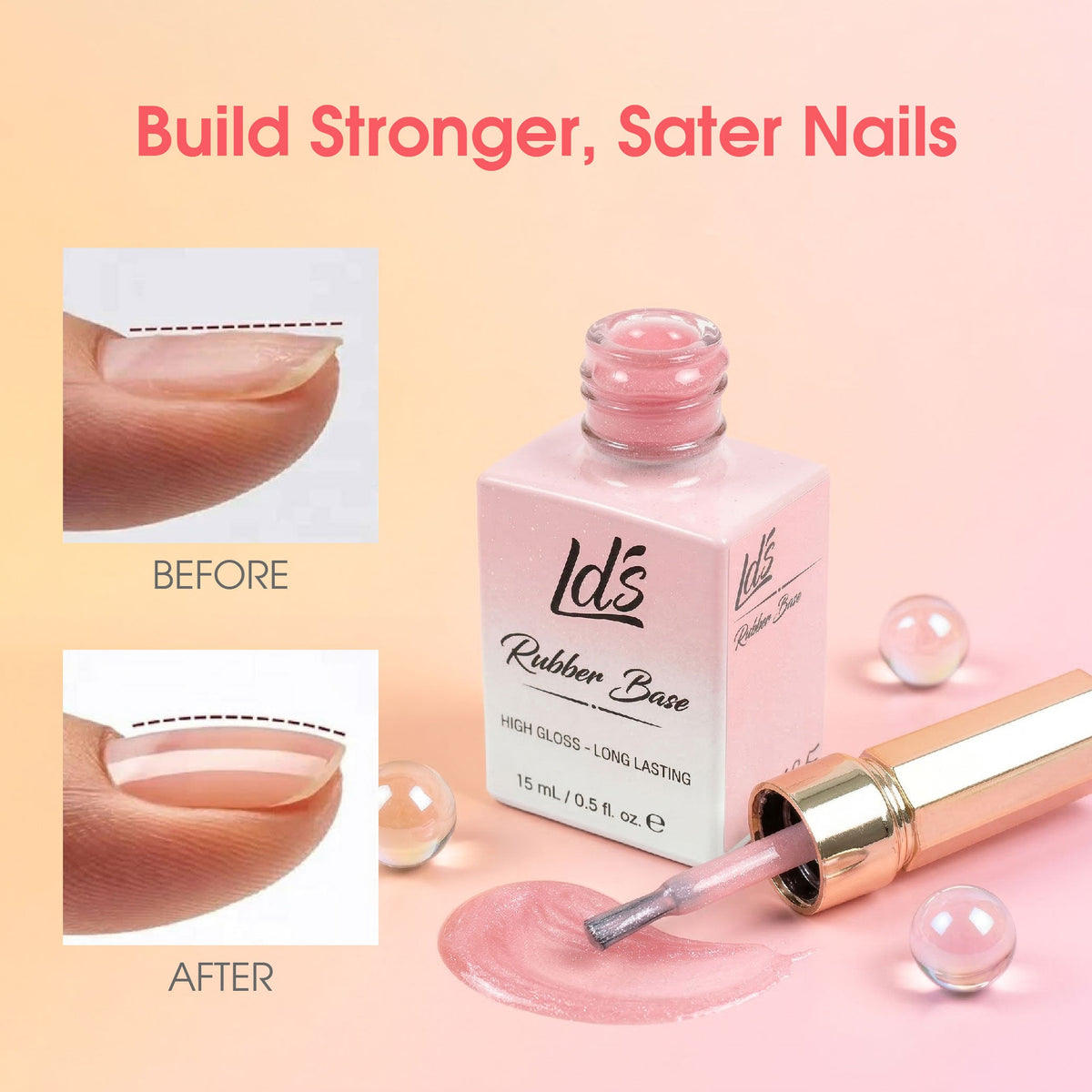 LDS Rubber Base Gel (Ver 2) - Set 30 Colors - GEL POLISH 0.5 OZ - Bouncy Blush Collection