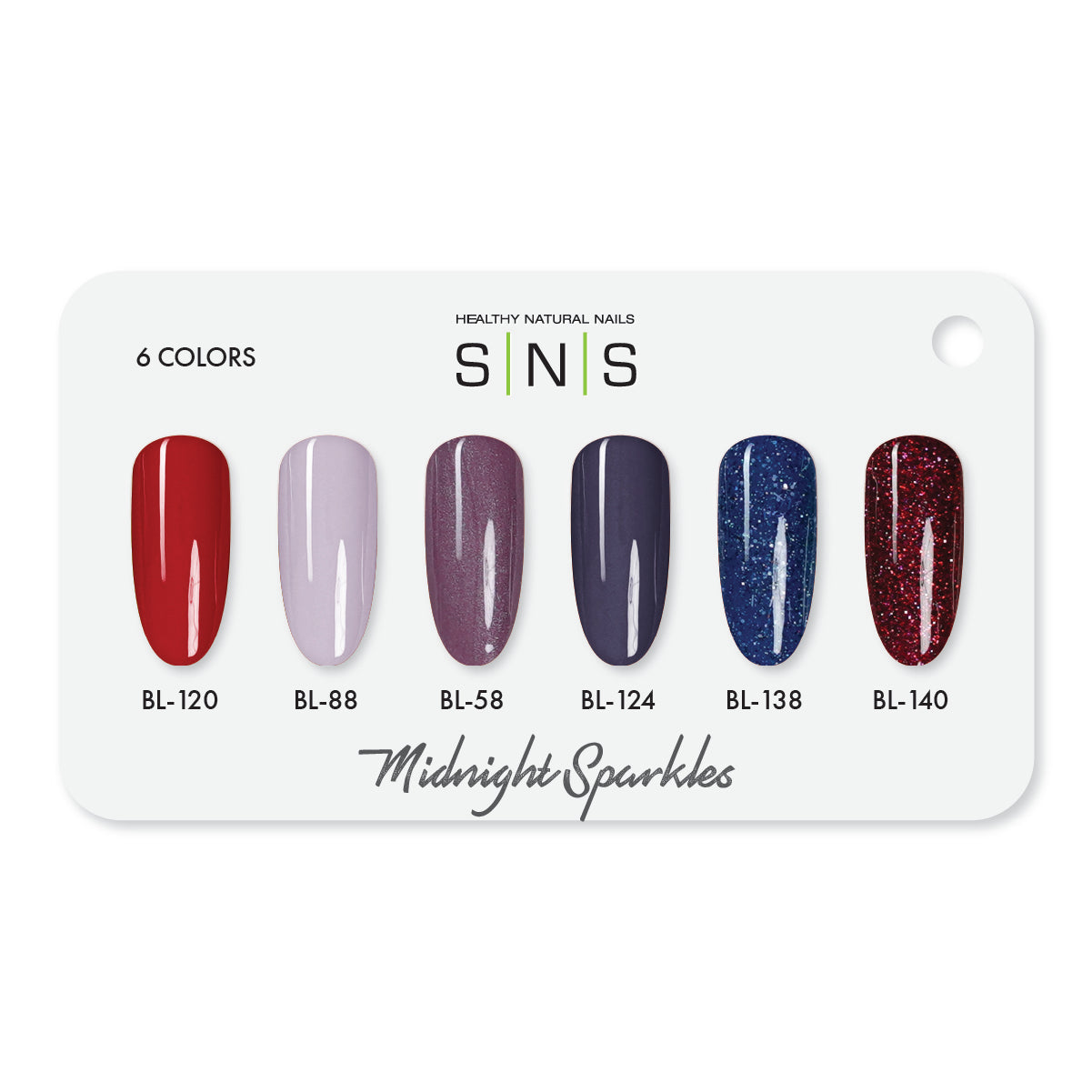 SNS Midnight Sparkles - 6 Colors Collection - Dip/Acrylic Powder  by Signature Nail System SNS Nails USA