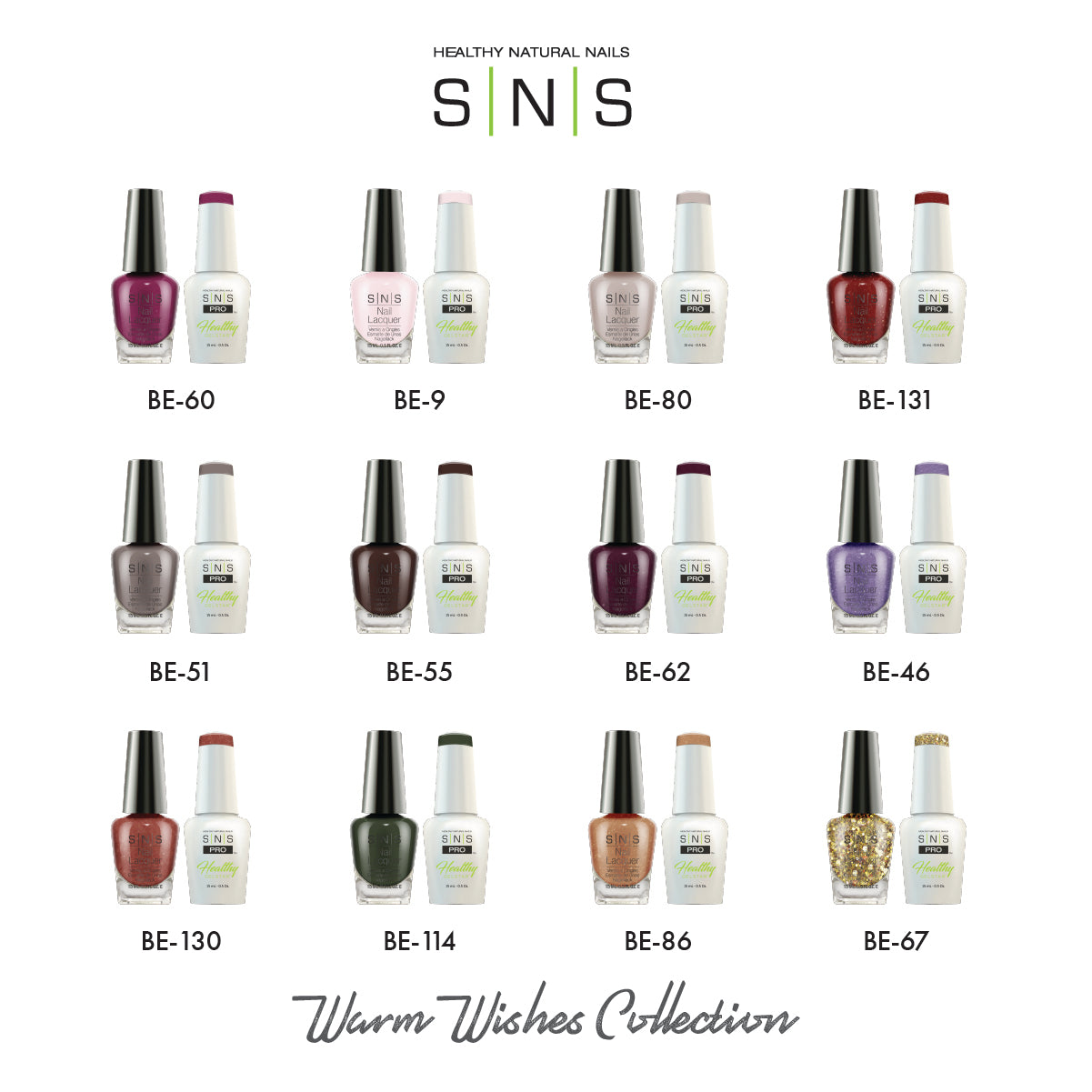 SNS Warm Wishes - 12 Colors Collection - Gel & Lacquer Duo by Signature Nail System SNS Nails USA