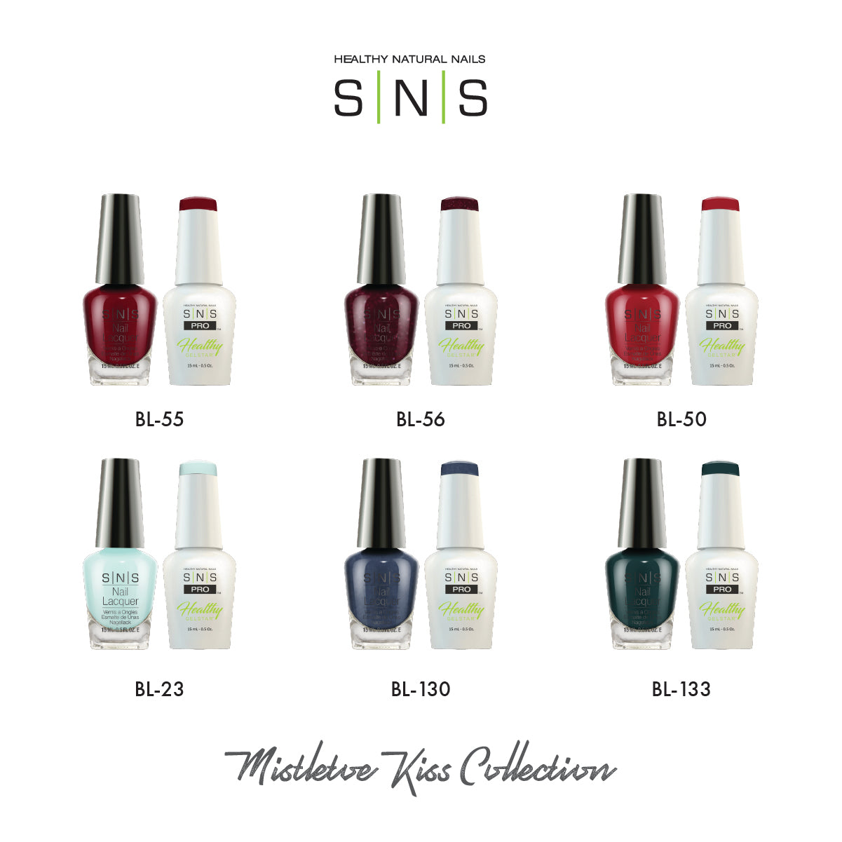 SNS Mistletoe Kiss - 6 Colors Collection - Gel & Lacquer Duo by Signature Nail System SNS Nails USA