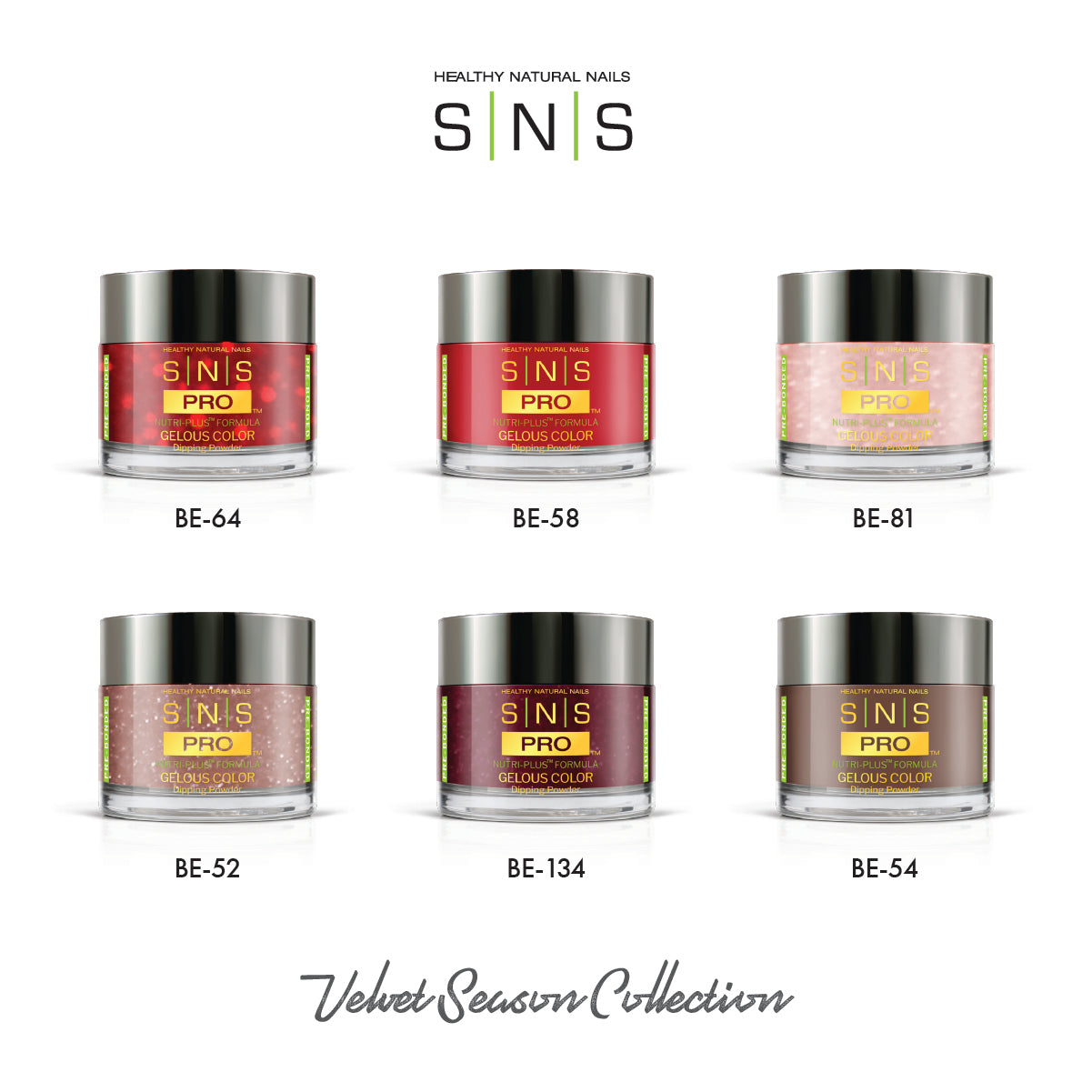 SNS Velvet Season - 6 Colors Collection - Dip/Acrylic Powder  by Signature Nail System SNS Nails USA