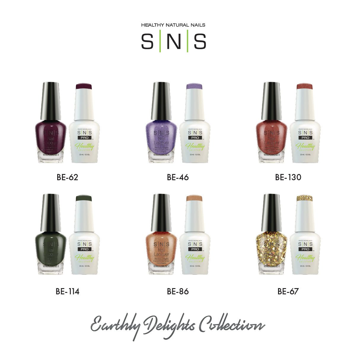 SNS Earthly Delights - 6 Colors Collection - Gel & Lacquer Duo by Signature Nail System SNS Nails USA