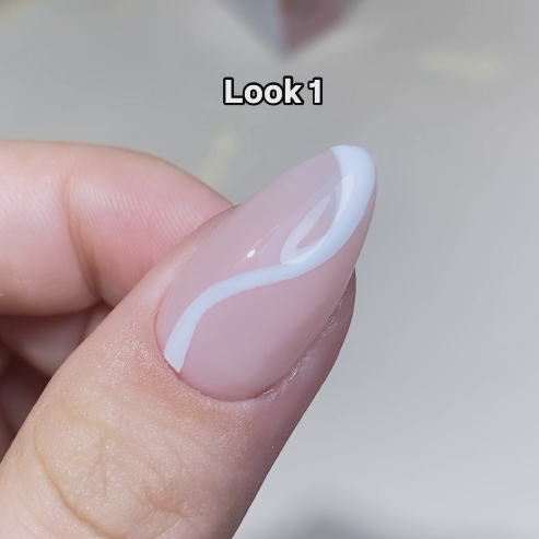 LDS - 02 (ver 2) White - Line Art Gel Nails Polish Nail Art