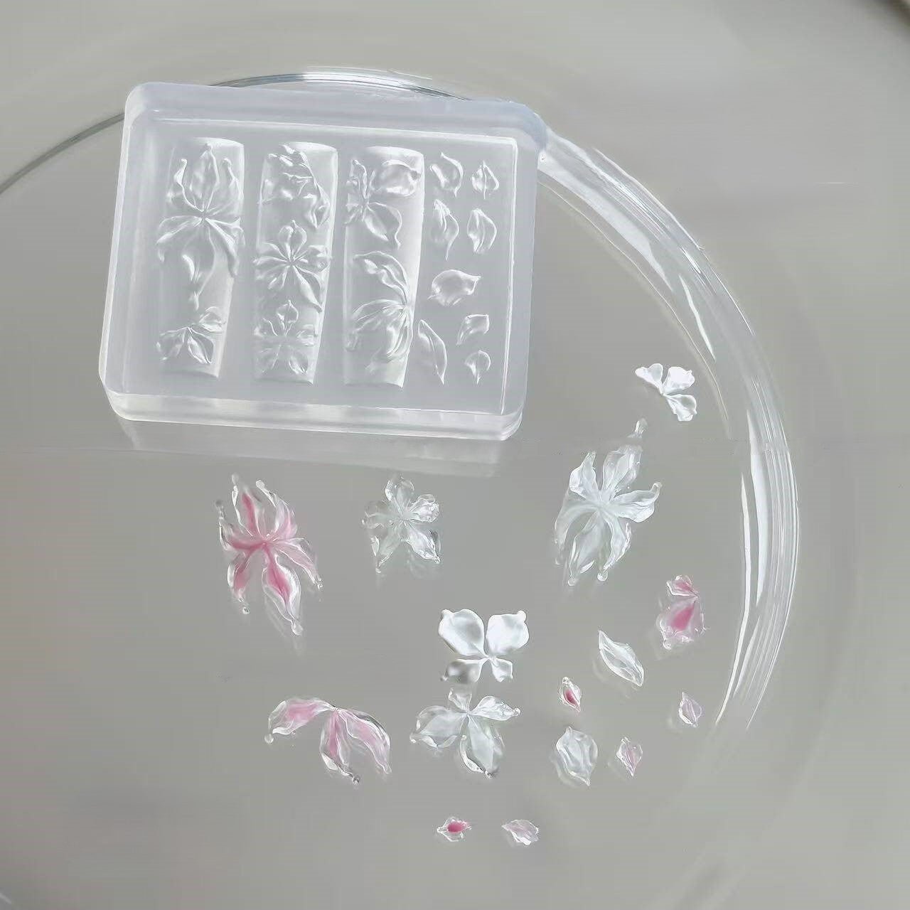 3D Nail Charm Mold 16 - Leaves & Flowers - DTK Nail Supply