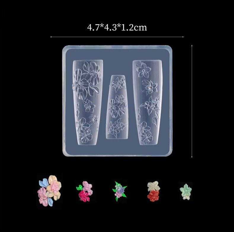 3D Nail Charm Mold 19 - 7 Six Petals Flower - DTK Nail Supply