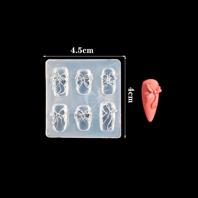 3D Nail Charm Mold 2 - Styled Bows - DTK Nail Supply