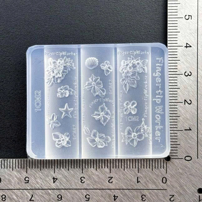 3D Nail Charm Mold 24 - Flower & Sea Star - DTK Nail Supply