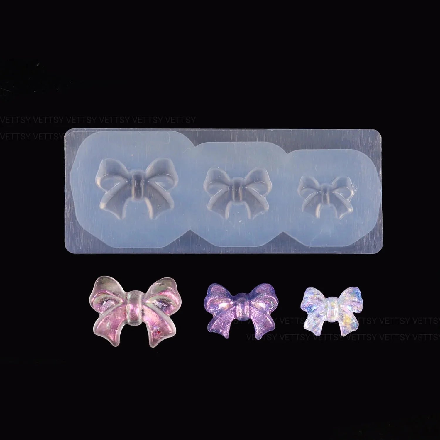 3D Nail Charm Mold 3 - 3 Bows - DTK Nail Supply