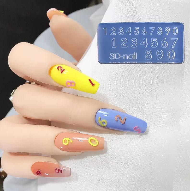 3D Nail Charm Mold 9 - Numbers - DTK Nail Supply