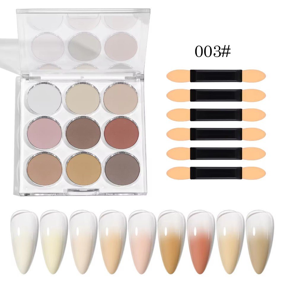 9 Colors Gradient Nail Powder 003 Choco Cinnamon - DTK Nail Supply