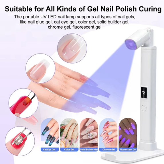 Nail Lamp Mini UV LED Nail Dryer Stand Lamp Portable