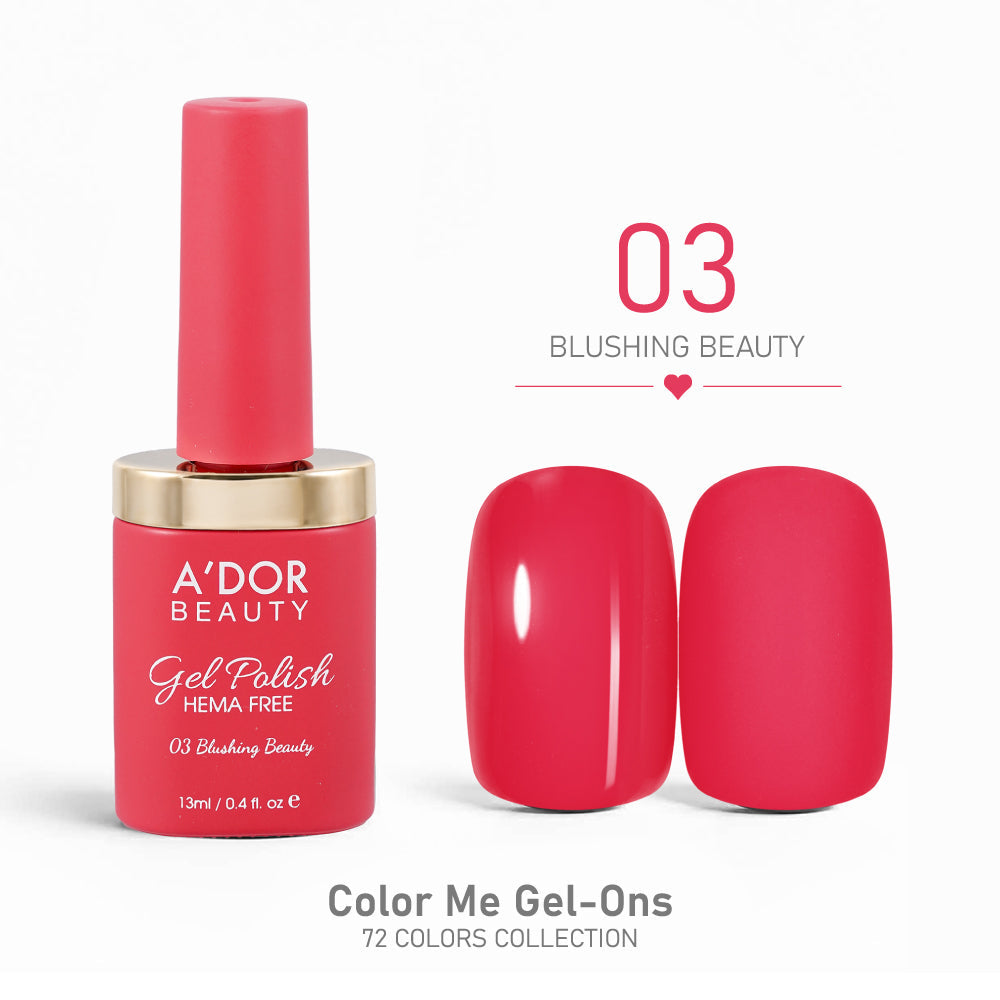 A'DOR HEMA-Free Gel Polish - 03 - Blushing Beauty - 0.4 oz - Color Me Gel-Ons Collection