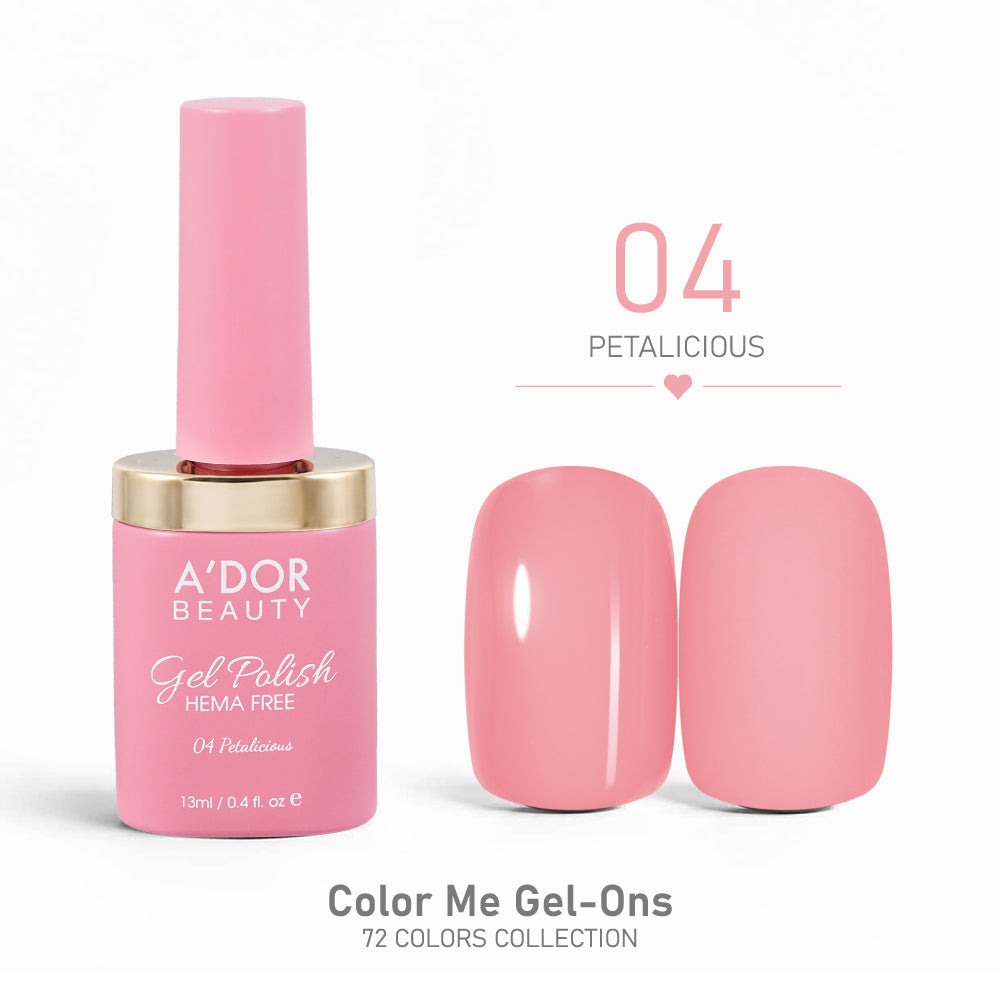 A'DOR HEMA-Free Gel Polish - 04 - Petalicious - 0.4 oz - Color Me Gel-Ons Collection