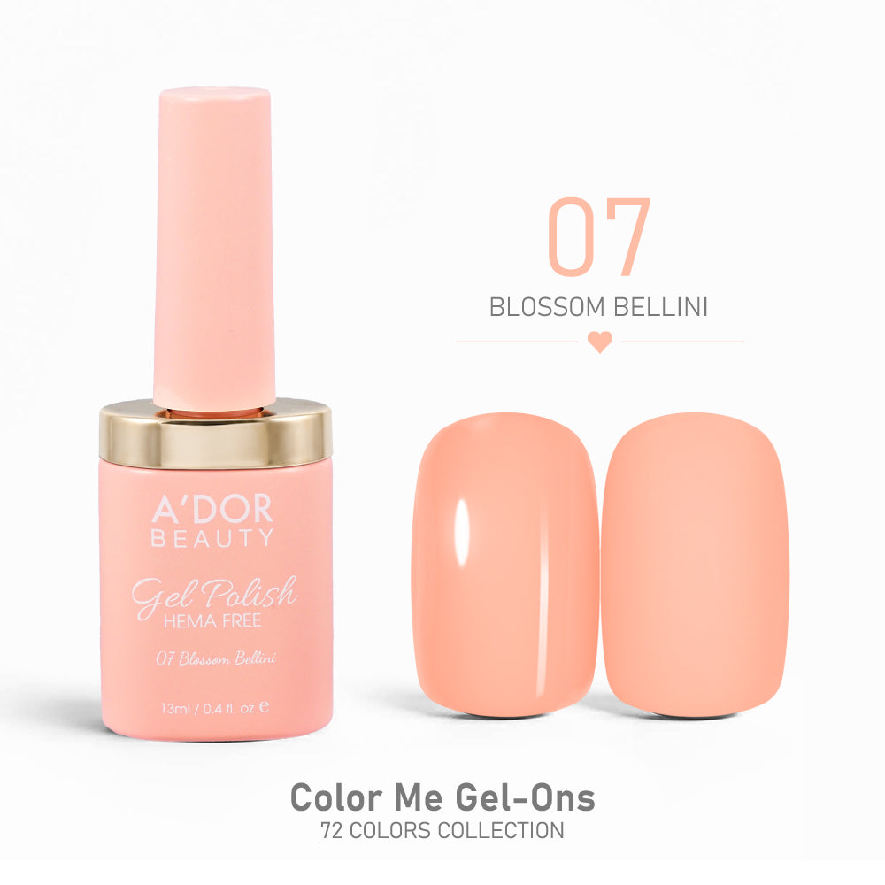 A'DOR HEMA-Free Gel Polish - 07 - Blossom Bellini - 0.4 oz - Color Me Gel-Ons Collection
